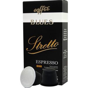 Кофе в капсулах арабика BLUES Stretto для кофемашин Nespresso 10 шт.